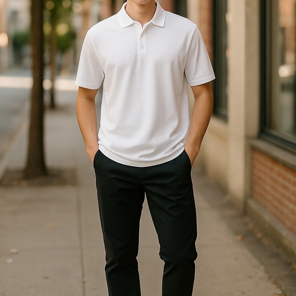 Men’s Banana Republic Classic White Polo Shirt NWOT